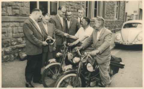 1959 auf der Fahrt nach Coburg. Franz Rink u. Hermann Leibold.